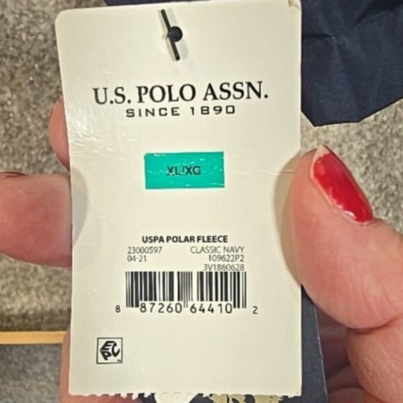 U.S. Polo Assn USPA Polar Fleece Jacket Color Block Windbreaker Hooded Men's XL - Picture 9 of 13